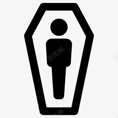 葬礼棺材葬礼火葬图标图标