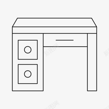 小学书桌书桌装饰家具图标图标