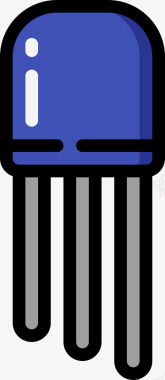 晶体晶体管电气元件1线性彩色图标图标