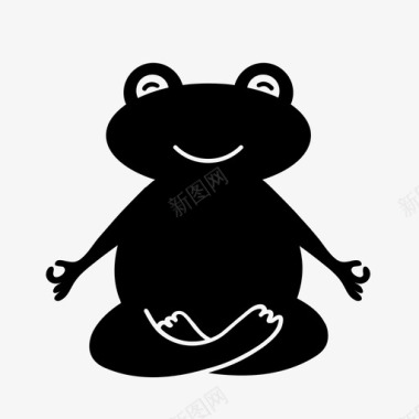 爬行动物青蛙冥想动物冥想图标图标