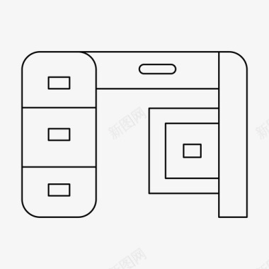 办公装饰书桌装饰家具图标图标