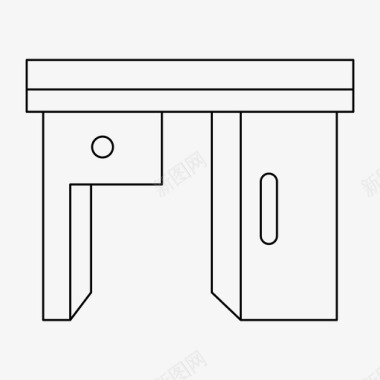 俯视桌子办公桌家具办公室图标图标