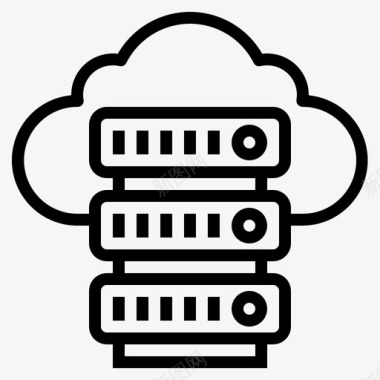云云服务器网络技术12线性图标图标