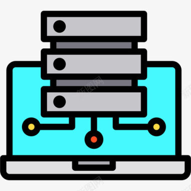 磁盘存储数据库计算机数据存储4线性颜色图标图标