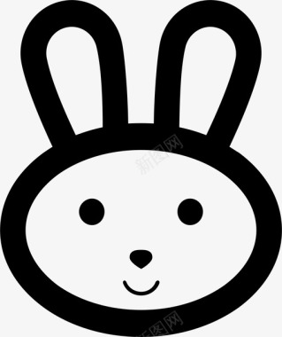 兔子头动物兔子图标图标