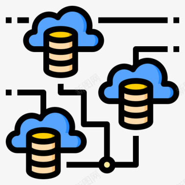 多重云系统2线颜色图标图标