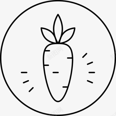 素食胡萝卜植物性图标图标