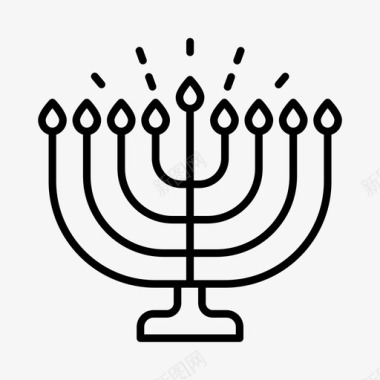 节庆飘絮光明节庆祝犹太人图标图标
