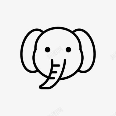 大象动物可爱的动物图标图标