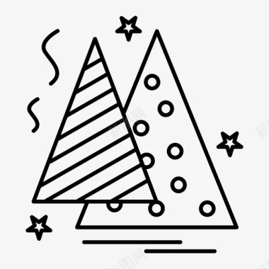 圣诞节庆祝圣诞树图标图标