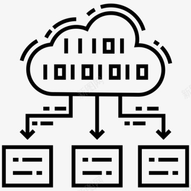 报表数据分析二进制云网络二进制数据云数据图标图标