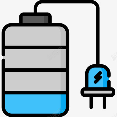 再相见电池可再生能源2线性颜色图标图标