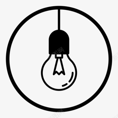 灯泡圆圈概念图标图标