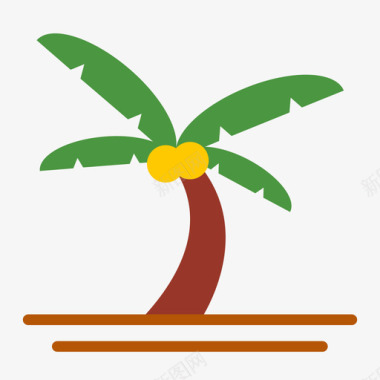 棕榈树夏季101平坦图标图标