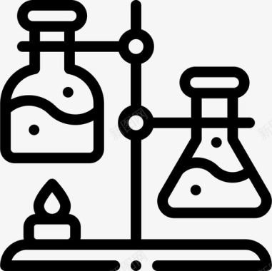 实验科学的图标化学实验室22线性图标图标