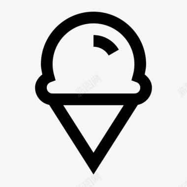 甜筒冰淇淋旅行度假图标图标
