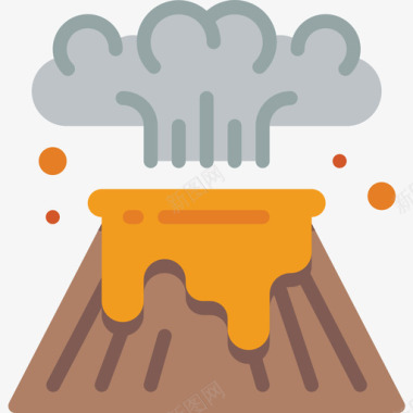火山侏罗纪3平坦图标图标