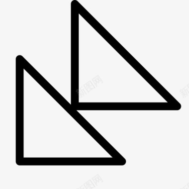 双三角角对角最小化图标图标