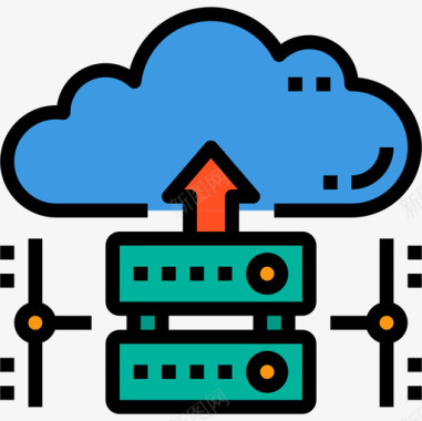 云闪付图标云计算云技术23线性颜色图标图标