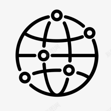 世界网络连接地球图标图标