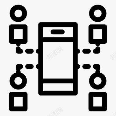 国外社交关系搜索引擎优化共享图标图标