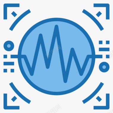 语音icon语音记录生物识别3蓝色图标图标