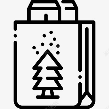 礼品袋圣诞装饰13线性图标图标