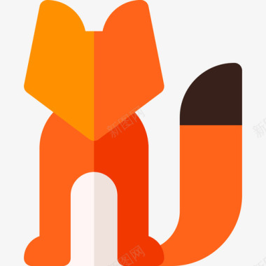 两只狐狸狐狸动物84扁平图标图标