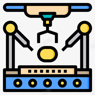 制造钱币制造工厂设备1线颜色图标图标