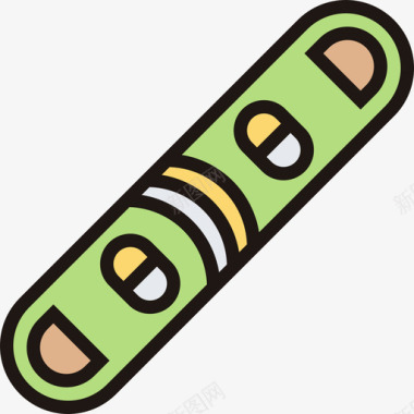 滑雪板展板滑雪板运动76线性颜色图标图标