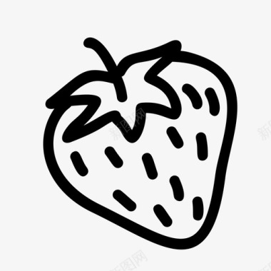 圆形蛋糕手绘草莓蛋糕水果图标图标