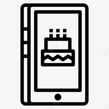 生日聚会通知日历智能手机图标图标