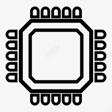 处理器硬件图标微芯片计算机硬件图标图标
