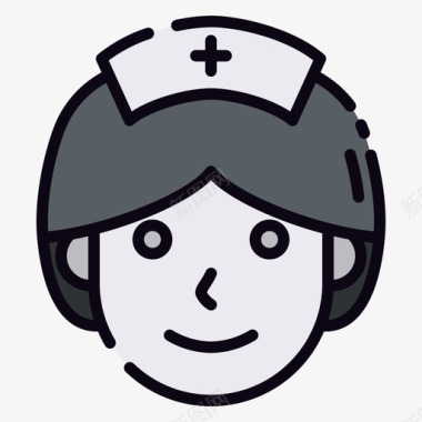 护士护士万圣节服装8线性颜色图标图标