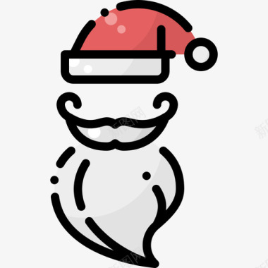 圣诞帽圣诞老人1线性颜色图标图标