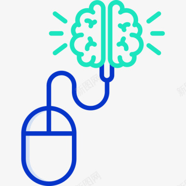 50矢量大脑人工智能50轮廓颜色图标图标