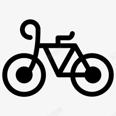 自行车推脚踏车旅游度假实心图标图标