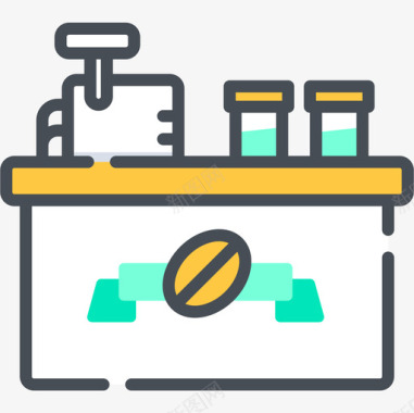 收银台咖啡店100号双色图标图标