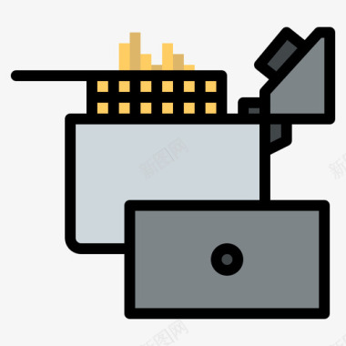 电炸锅家用电器21线性颜色图标图标