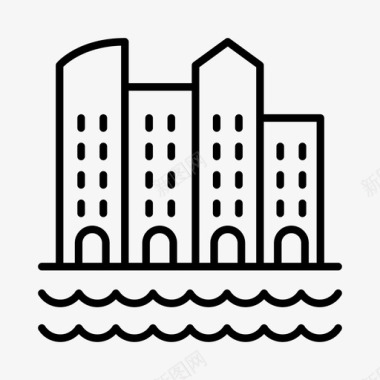 村庄海镇建筑建筑物图标图标