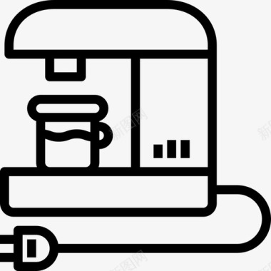 用电安全标志咖啡家用电器线性图标图标