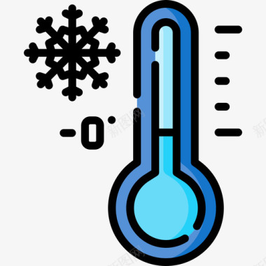 冬季峨眉山温度计冬季132线性颜色图标图标