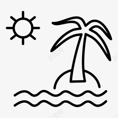 岛屿海滩海洋图标图标