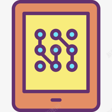 平板样机平板电脑人工智能54线性颜色图标图标