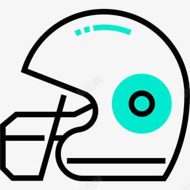 头盔美式橄榄球20单色图标图标