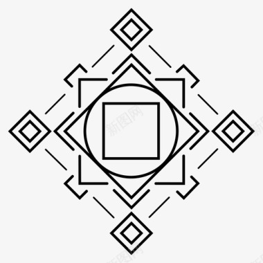 抽象民族部落阿兹特克符号图标图标