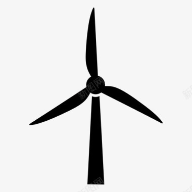 风车风力涡轮机风力涡轮机电力图标图标