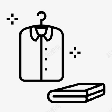 折叠衣服干净领衬衫图标图标