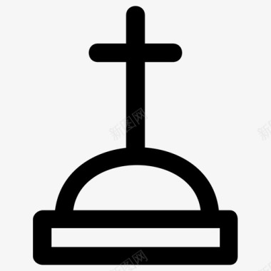十字架坟墓十字架死亡图标图标