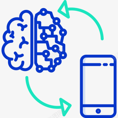 50矢量同步人工智能50轮廓颜色图标图标